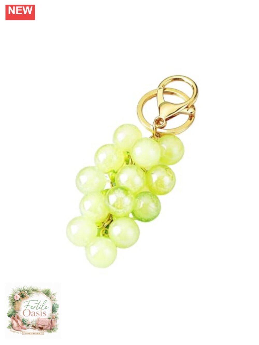 Cute Grape Charm Keychain Purse Accessory Resin Bag Decor Gift